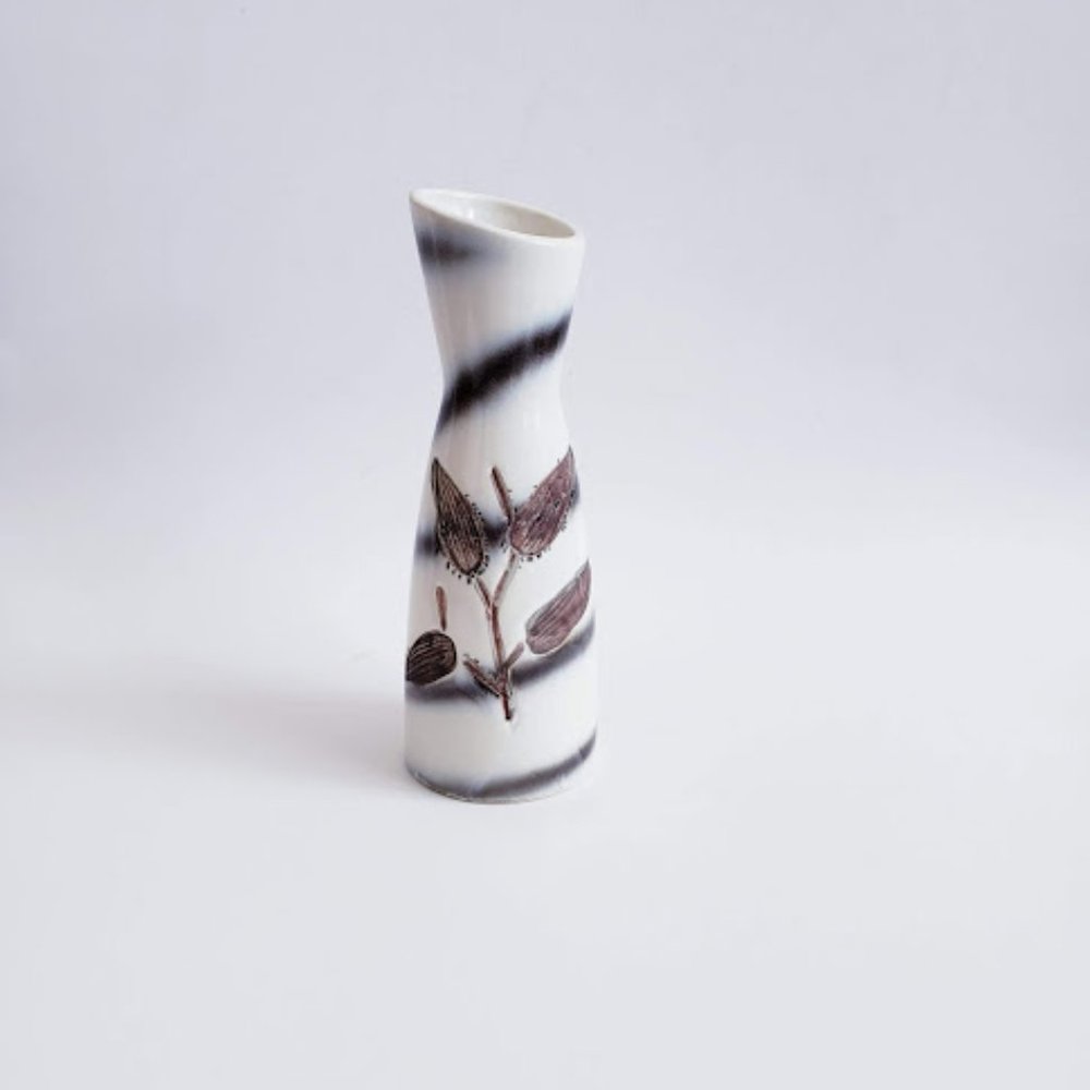 #Japanese vintage ceramic carved plant vase marked JAPAN#